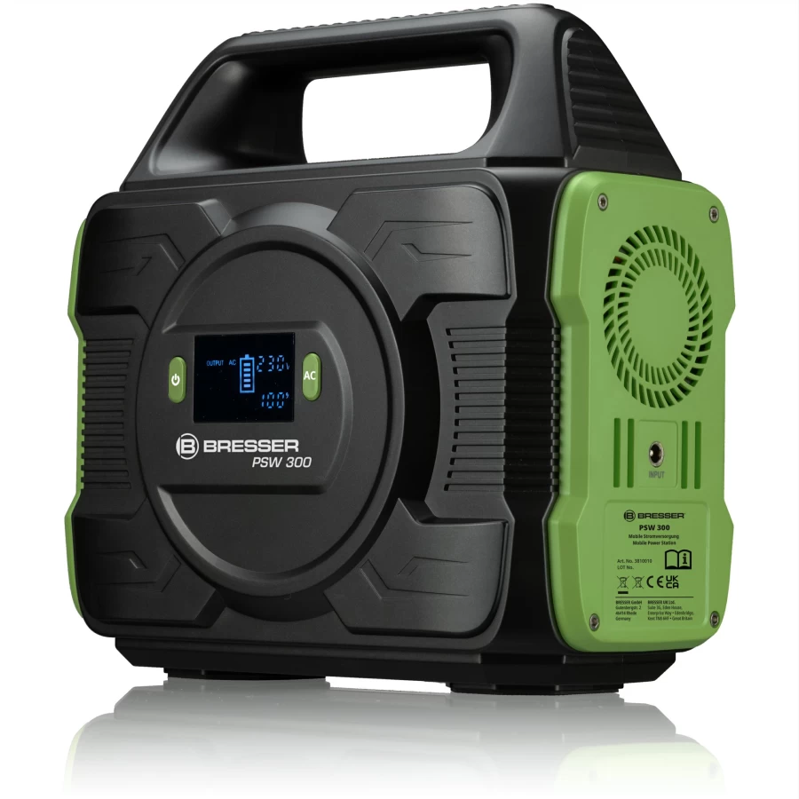 Bresser 300W Portable Power Station - Compact Solar Generator for Outdoor, Camping & Emergency Backup