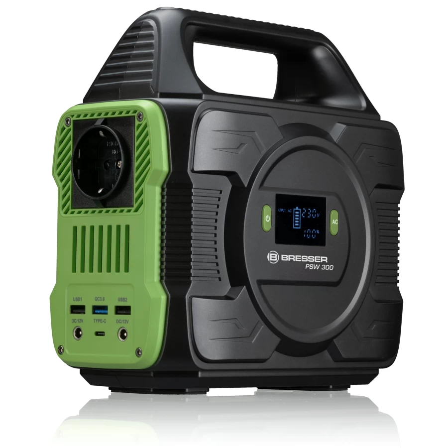 Bresser 300W Portable Power Station - Compact Solar Generator for Outdoor, Camping & Emergency Backup