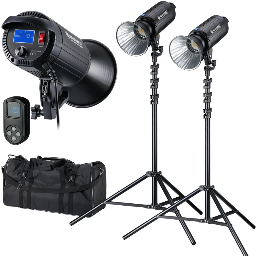 Bresser BR-200S COB LED Daylight Dual Lighting Kit with High CRI for Professional Photography