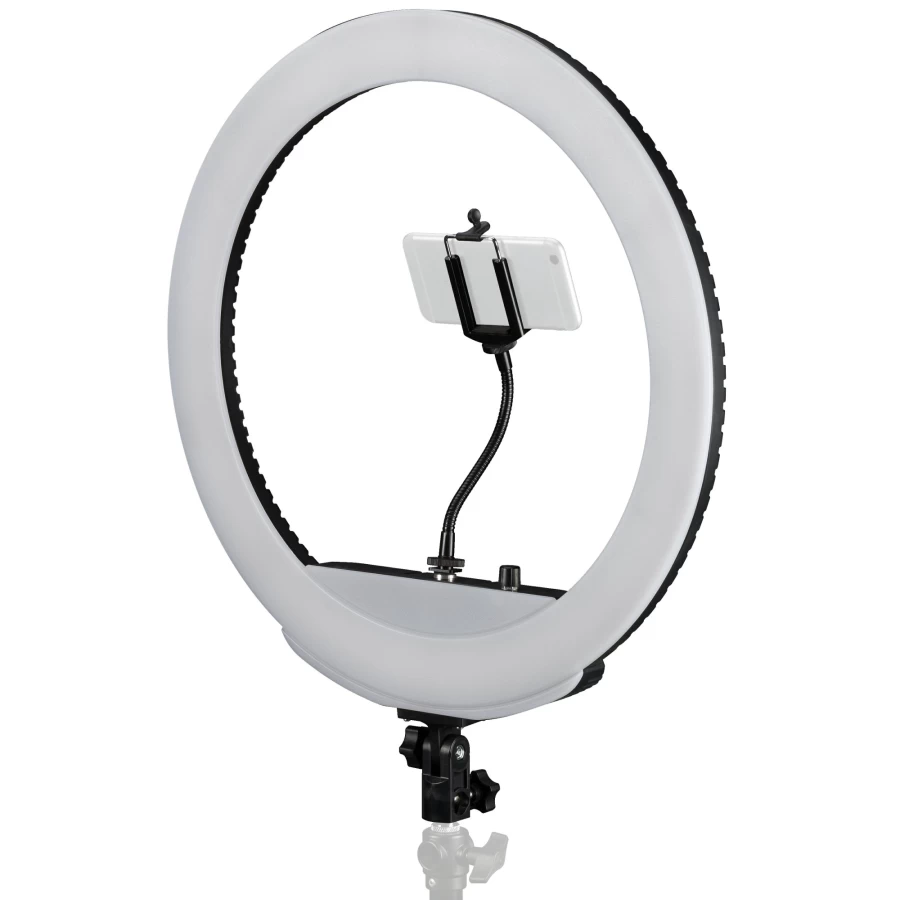 Bresser MM-26AB 48W Bi-Color LED Ring Light with Adjustable Dimmer, Smartphone Mount & Wireless Remote for Studio Photography