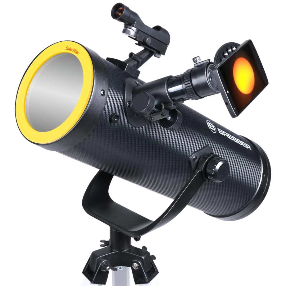 Bresser Solarix Az 114/500 Carbon Telescope Starter Kit with High-Quality Optics for Beginners and Astronomy Enthusiasts