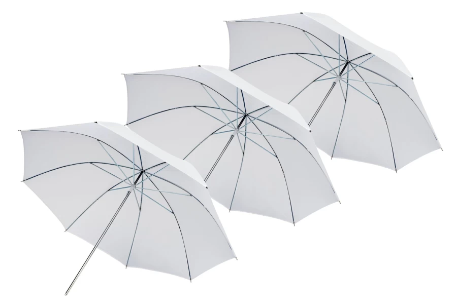 Bresser SM-02 84cm White Translucent Photography Umbrella Diffuser - 3 Pack