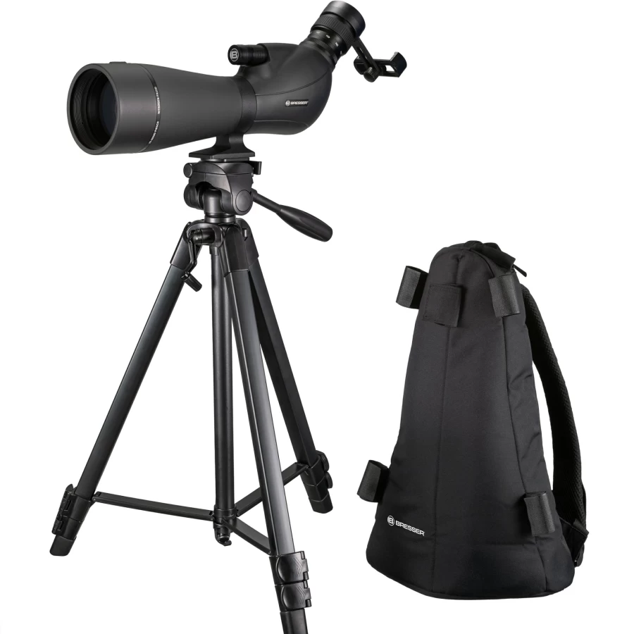 Bresser Spolux 20-60x80 Zoom Spotting Scope with 80mm Objective Lens for Long-Range Observation
