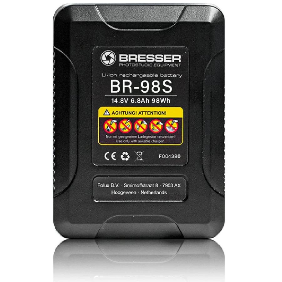 Bresser BR-98S V-Mount Battery - 6800mAh 98Wh 14.8V Compact Power Solution for Cameras