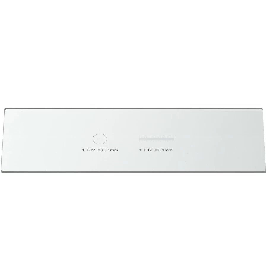 Bresser Blank Microscope Slides With 0.1mm & 0.01mm Micrometer Scale for Precision Measurement