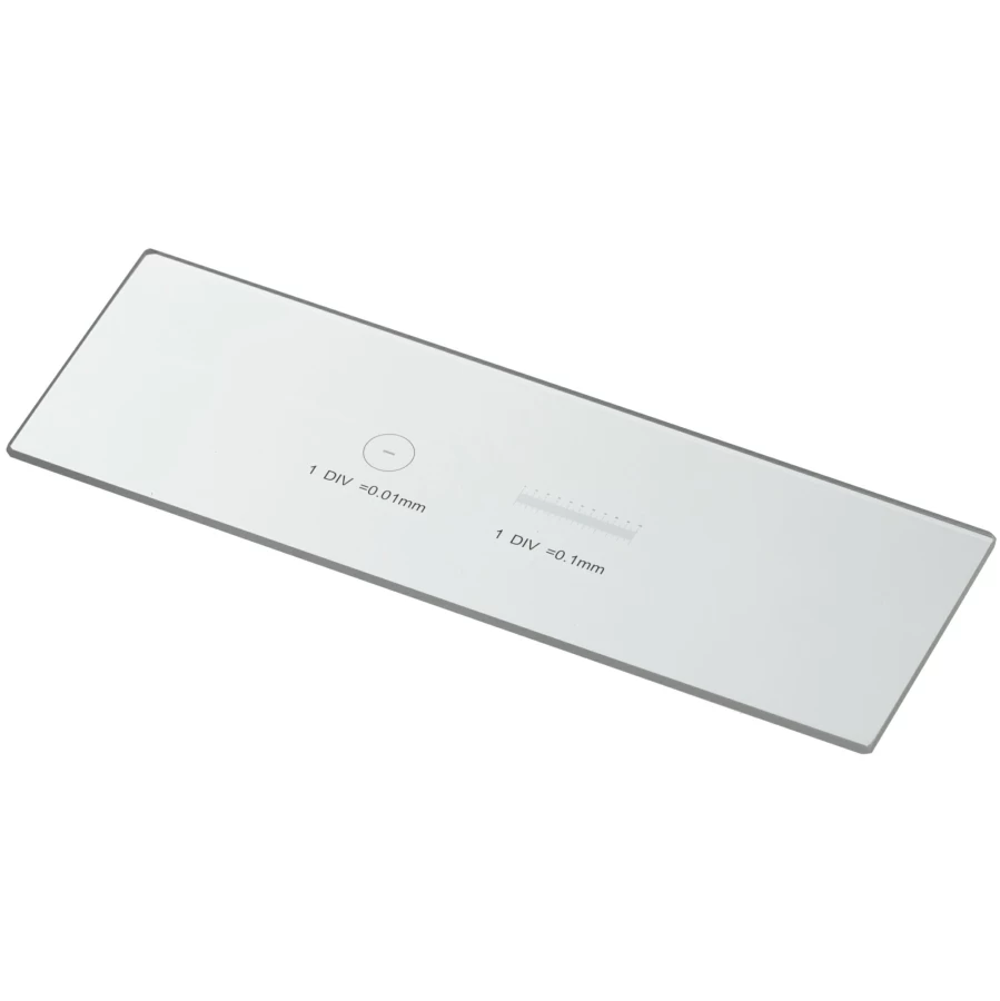 Bresser Blank Microscope Slides With 0.1mm & 0.01mm Micrometer Scale for Precision Measurement