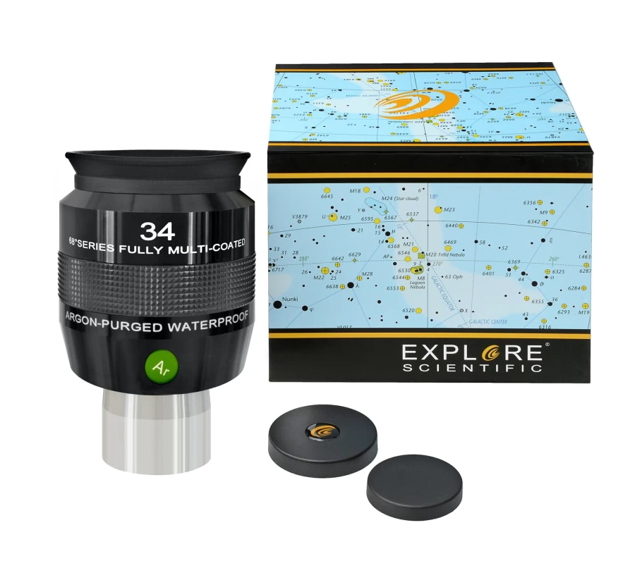 Bresser 34mm 68° Ar Eyepiece (2") for Telescopes - Wide Angle Lens for Astronomy Observation