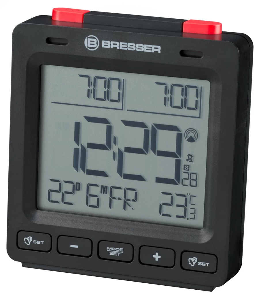 Bresser Mytime Easy II Digital Alarm Clock with Radio Control and Auto Time Sync