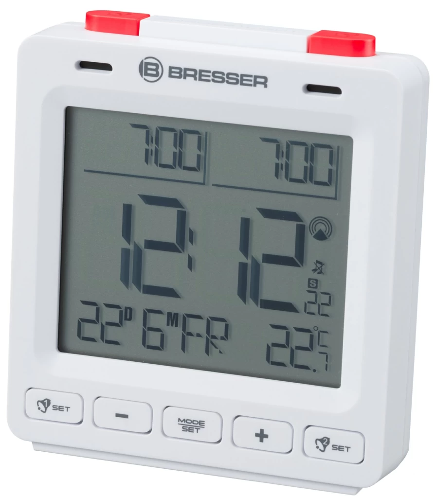 Bresser Mytime Easy II Digital Alarm Clock with Radio Control and Auto Time Sync