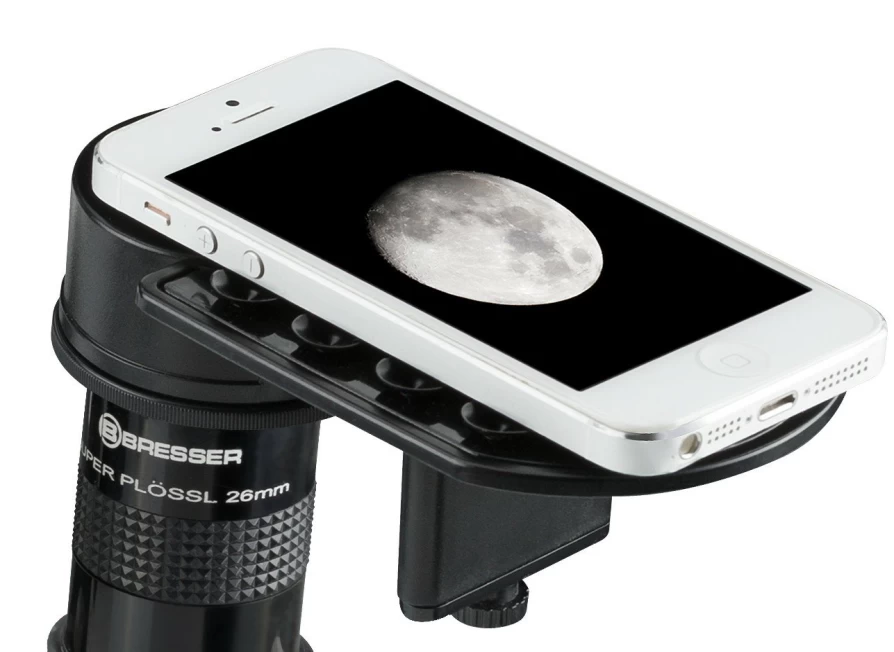 Bresser Deluxe Universal Smartphone Adapter for Telescope and Microscope - Compatible with iPhone, Samsung, and More