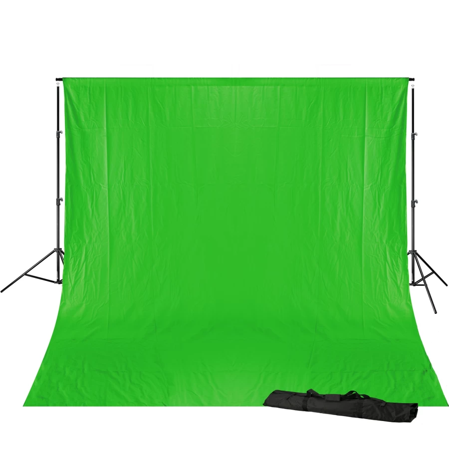 Bresser Br-D23 Chroma Key Green Screen Backdrop Kit with 3x4M Background Cloth for Studio Photography