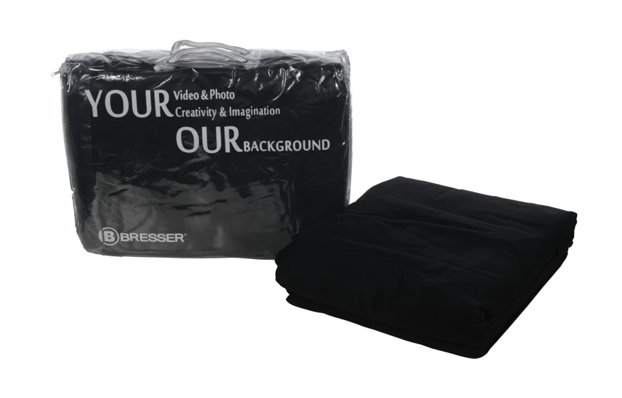 Bresser Y-9 Professional 3m x 6m Black Photography Background Cloth for Studio Portraits