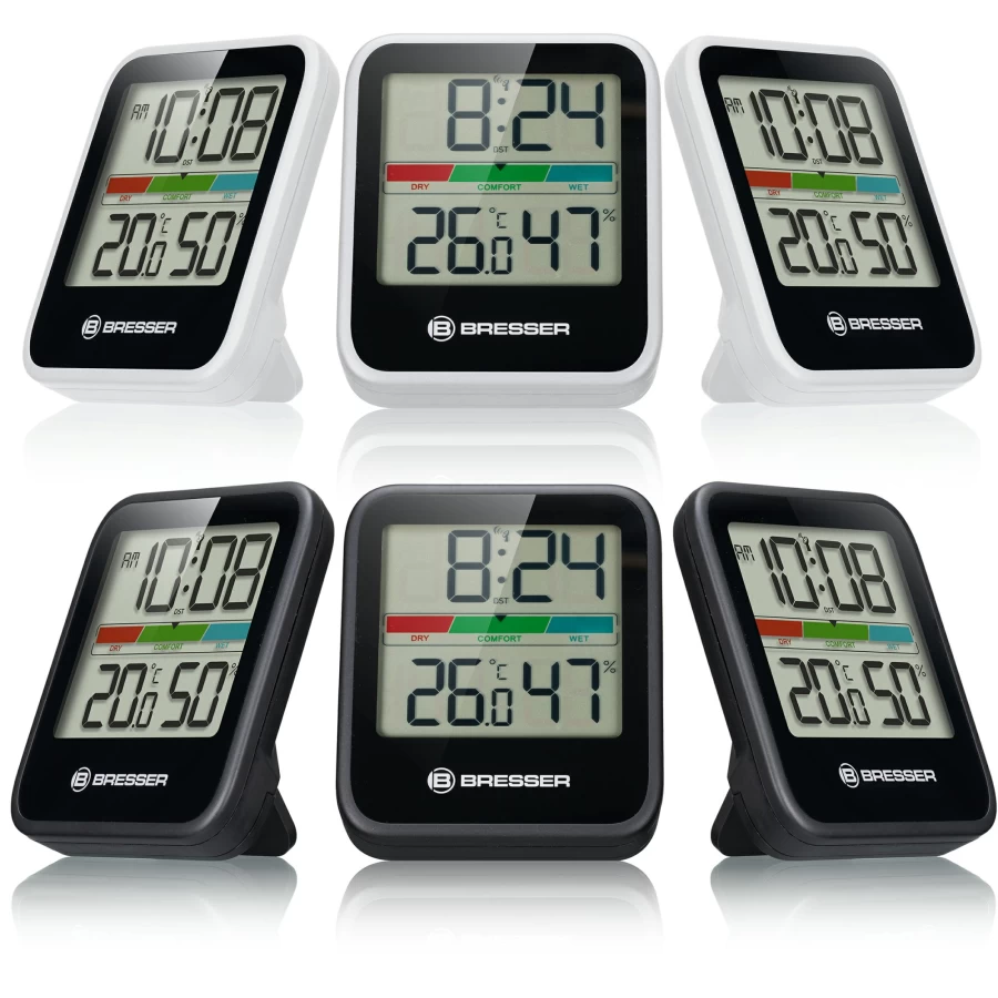 Bresser 3-in-1 Wireless Climate Monitor Set with Thermometer, Hygrometer, and DCF Time Sync