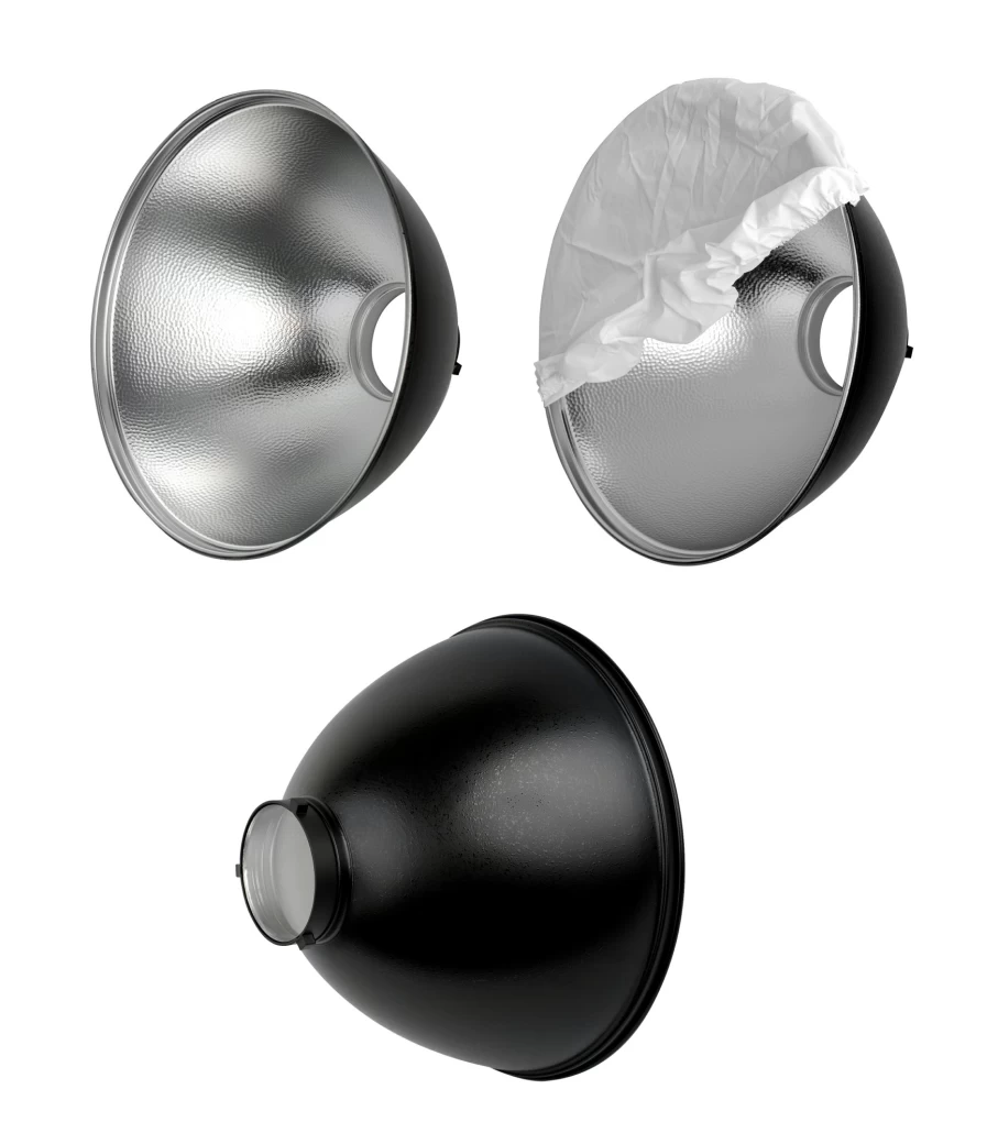 Bresser M-38 High Key Reflector with Diffuser – 35.5cm/14" for Soft Lighting | Photography Light Modifier