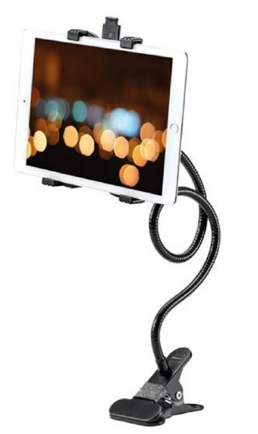 Bresser BR-145 Adjustable Gooseneck Tablet and Phone Holder - Flexible Mount for Desk, Bed, Table - Compatible with All Smartphones and Tablets
