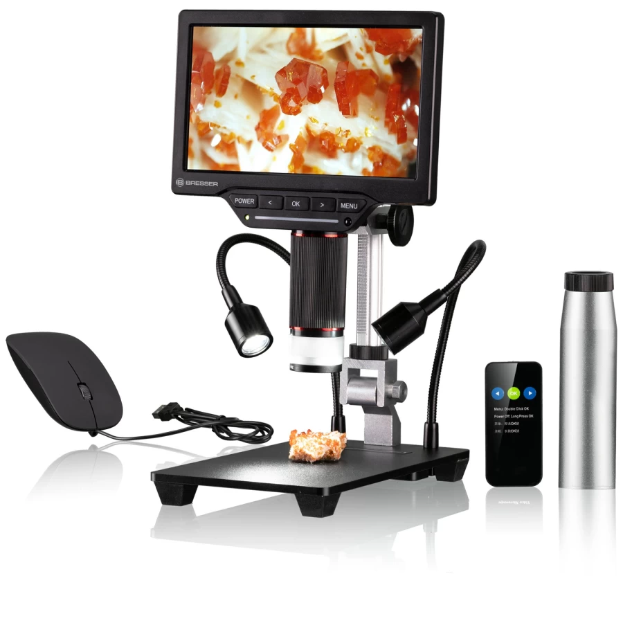 Bresser 2MP WiFi Digital Microscope with 1080P HD LCD Screen for High-Resolution Imaging