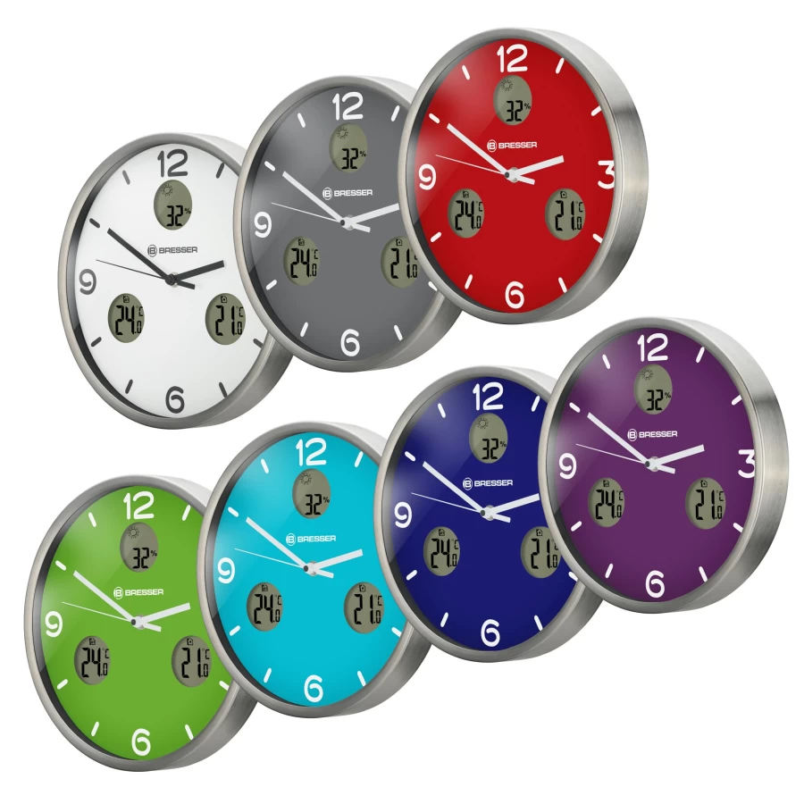 Bresser Mytime Io Nx 30 cm Radio Controlled Wall Clock with Temperature and Humidity Display