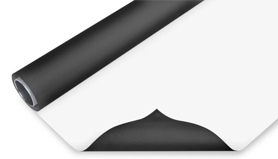 Bresser 2m x 4m Vinyl Photo Background Roll - Reversible Black/White for Studio Photography