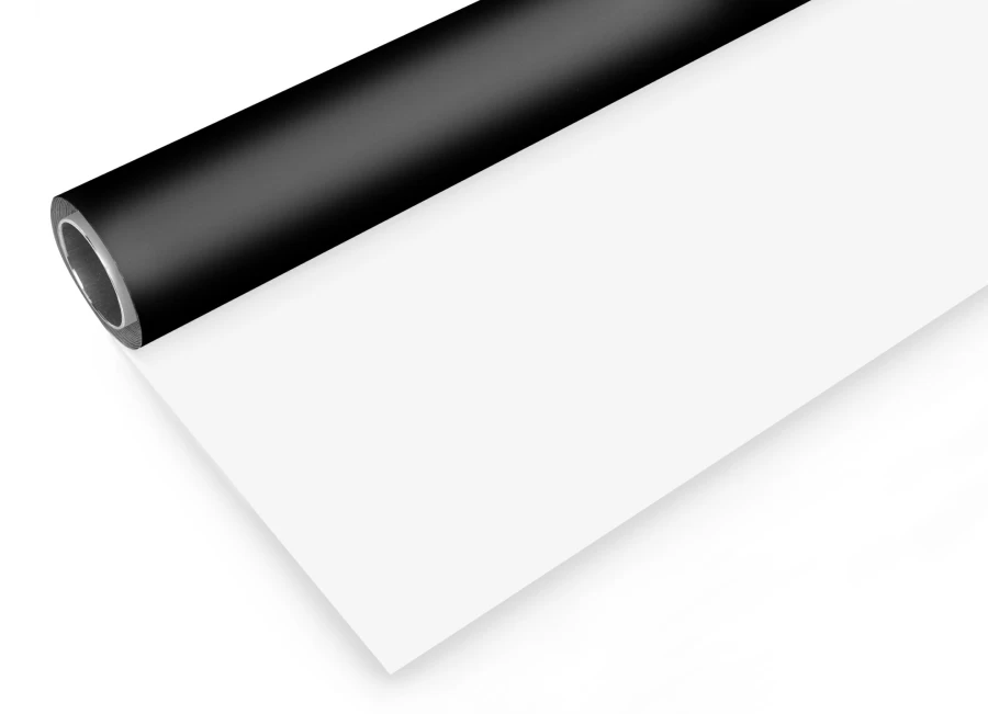 Bresser 2m x 4m Vinyl Photo Background Roll - Reversible Black/White for Studio Photography