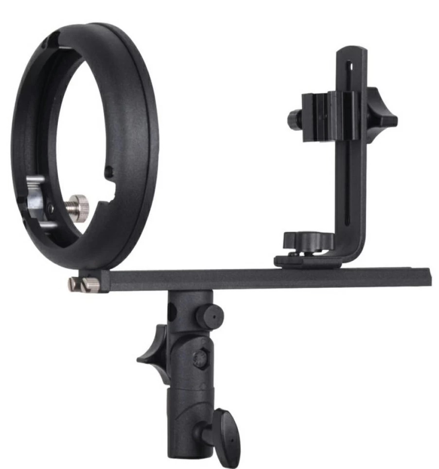 Bresser BR-TS14 Camera Flash Bracket with S-Bayonet Adapter for DSLR and Mirrorless Cameras