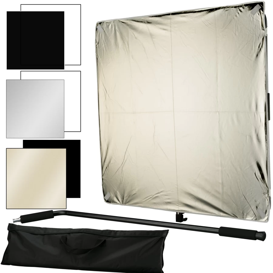Bresser BR-DP1000 6-in-1 Collapsible Reflector/Diffuser Panel 100x100cm for Photography Lighting