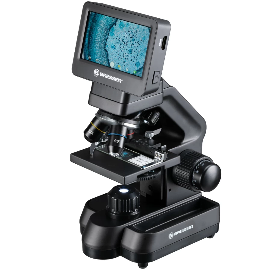 Bresser Biolux Touch 5MP HDMI Digital Microscope with Touchscreen for School, Hobby, and Professional Use
