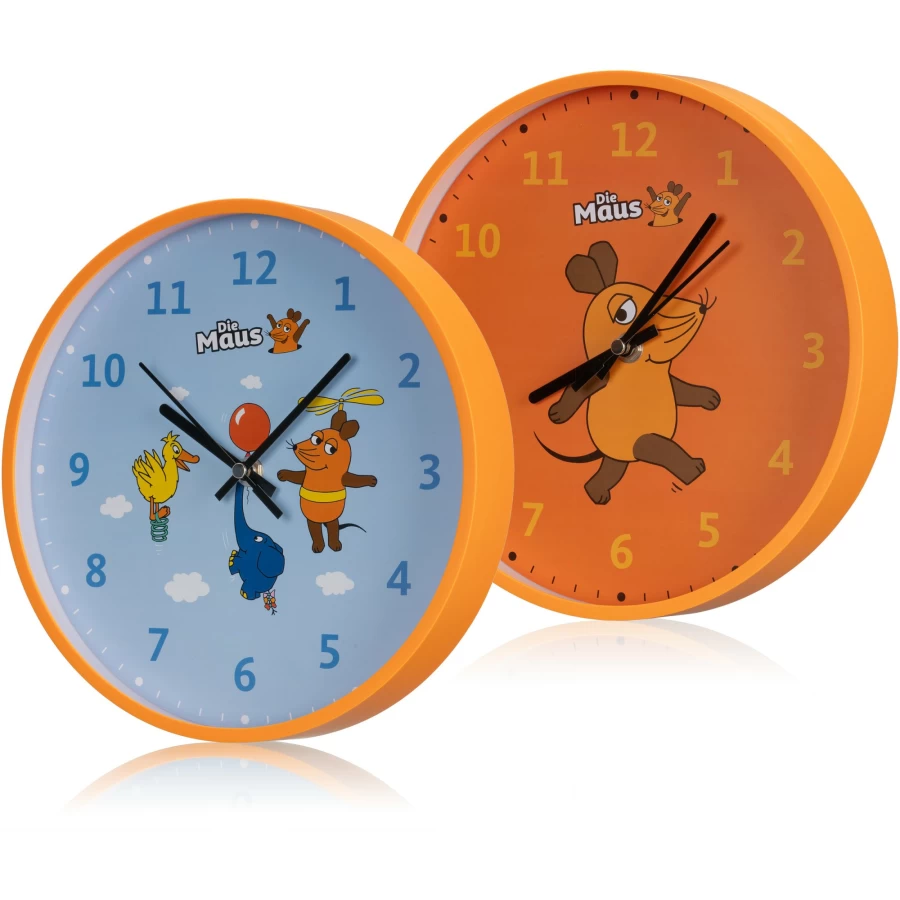 Bresser Die Maus Kids Wall Clock - Fun Children's Room Decor with Animal Design