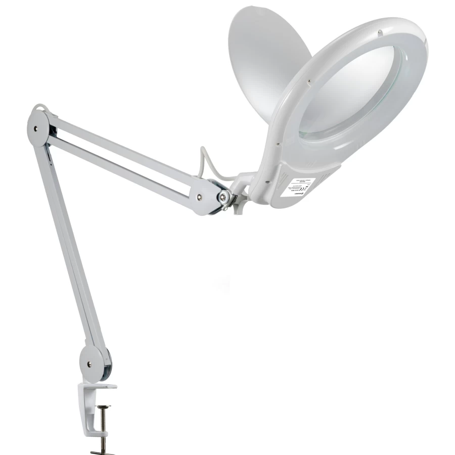 Bresser 2X Magnifying Glass with LED Light, 175mm Table Clamp Magnifier for Precision Work