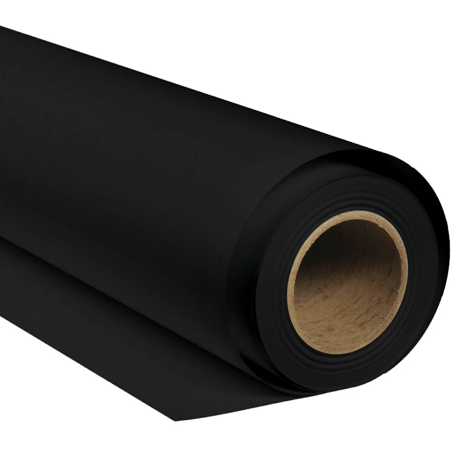 Bresser SBP02 Black Paper Background Roll - 2m x 11m for Photography Studio Backdrop