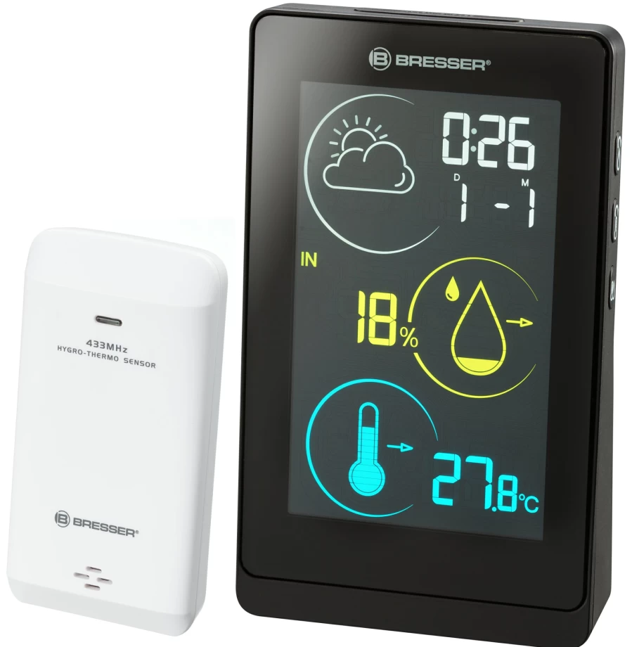 Bresser Colour Weather Station Climatrend Life H - Color Change Display for Accurate Forecasts