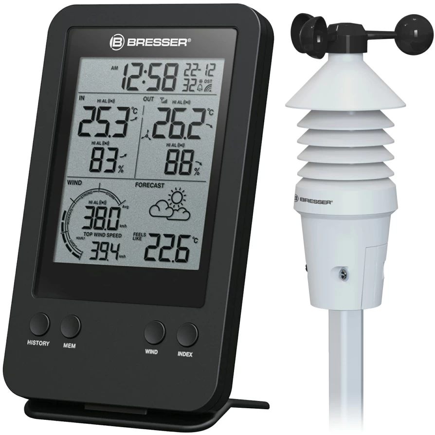 Bresser Professional 3-in-1 Anemometer Wind Gauge for Accurate Weather Measurement