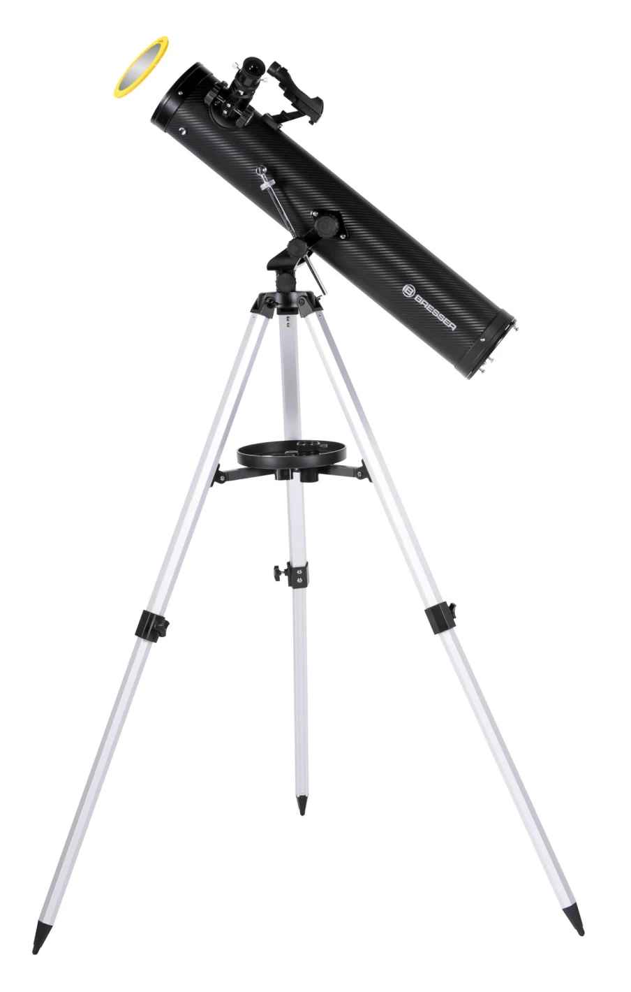 Bresser Venus 76/700 AZ Reflector Telescope with Smartphone Adapter & Solar Filter for Astronomy Beginners
