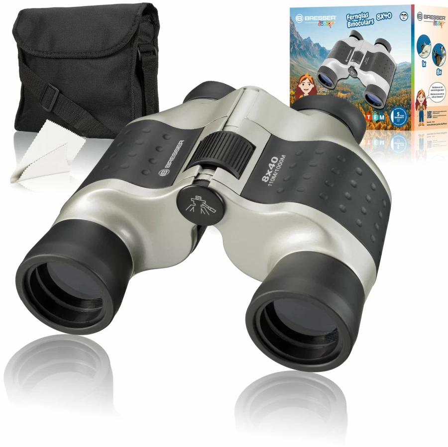 Bresser Junior 8X40 Porro Binoculars for Kids - High Quality Optics, Durable & Lightweight Design for Outdoor Adventures