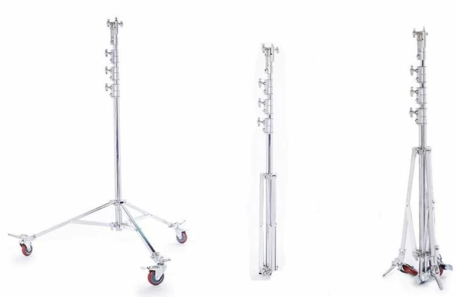 Bresser BR-C6M Heavy Duty Tripod with Wheels - 6M Height, 30kg Load Capacity, Professional Camera Stand