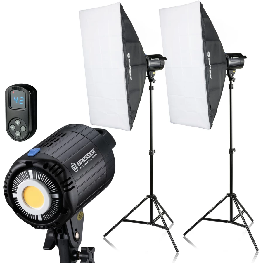 Bresser BR-60S COB LED Daylight Panel 60W Energy Efficient Bright White Light for Indoor Use