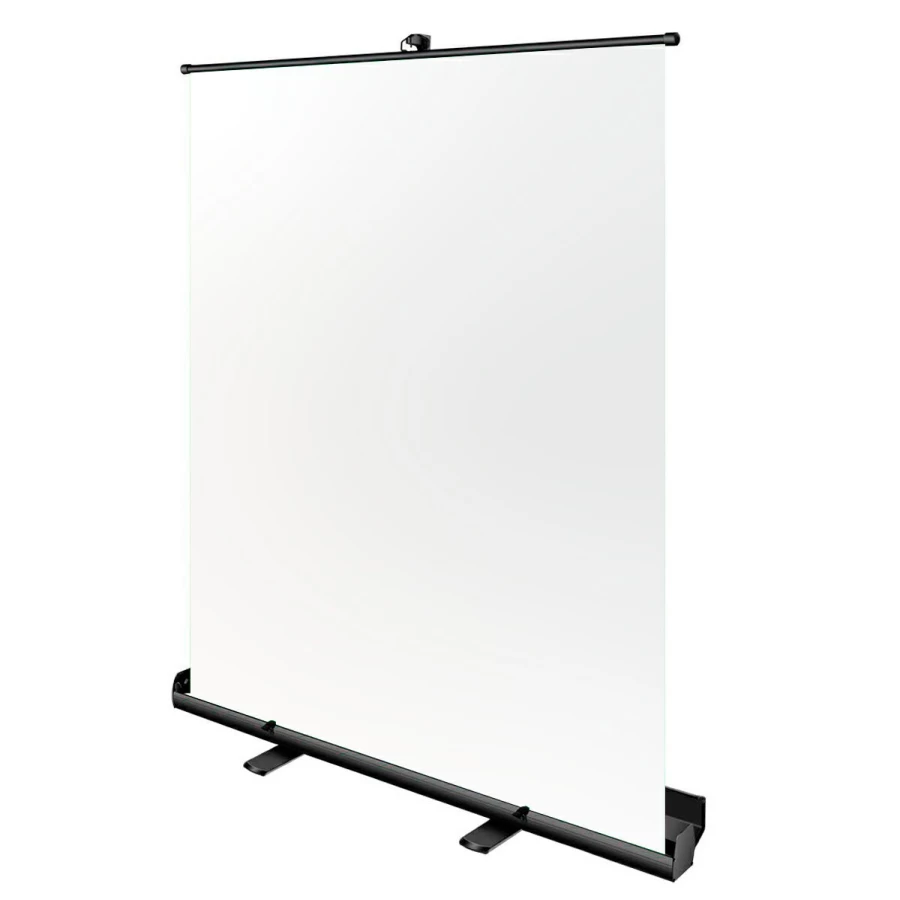 Bresser 147x190cm Portable White Photo Backdrop Roll-Up Studio Background for Professional Photography