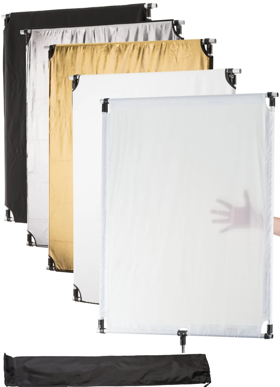 Bresser BR-FP8 5-in-1 80x100cm Collapsible Reflector Panel with Carry Bag for Professional Photography Lighting