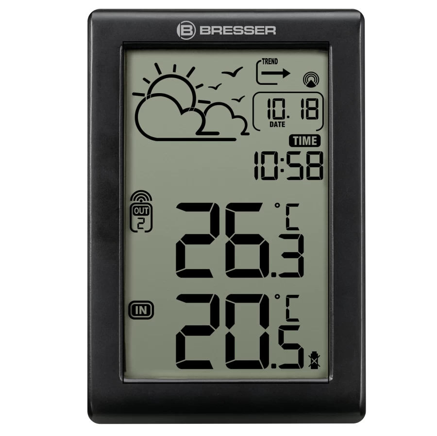 Bresser Meteo Temp W Wireless Weather Station with DCF Time Signal and Temperature Monitoring