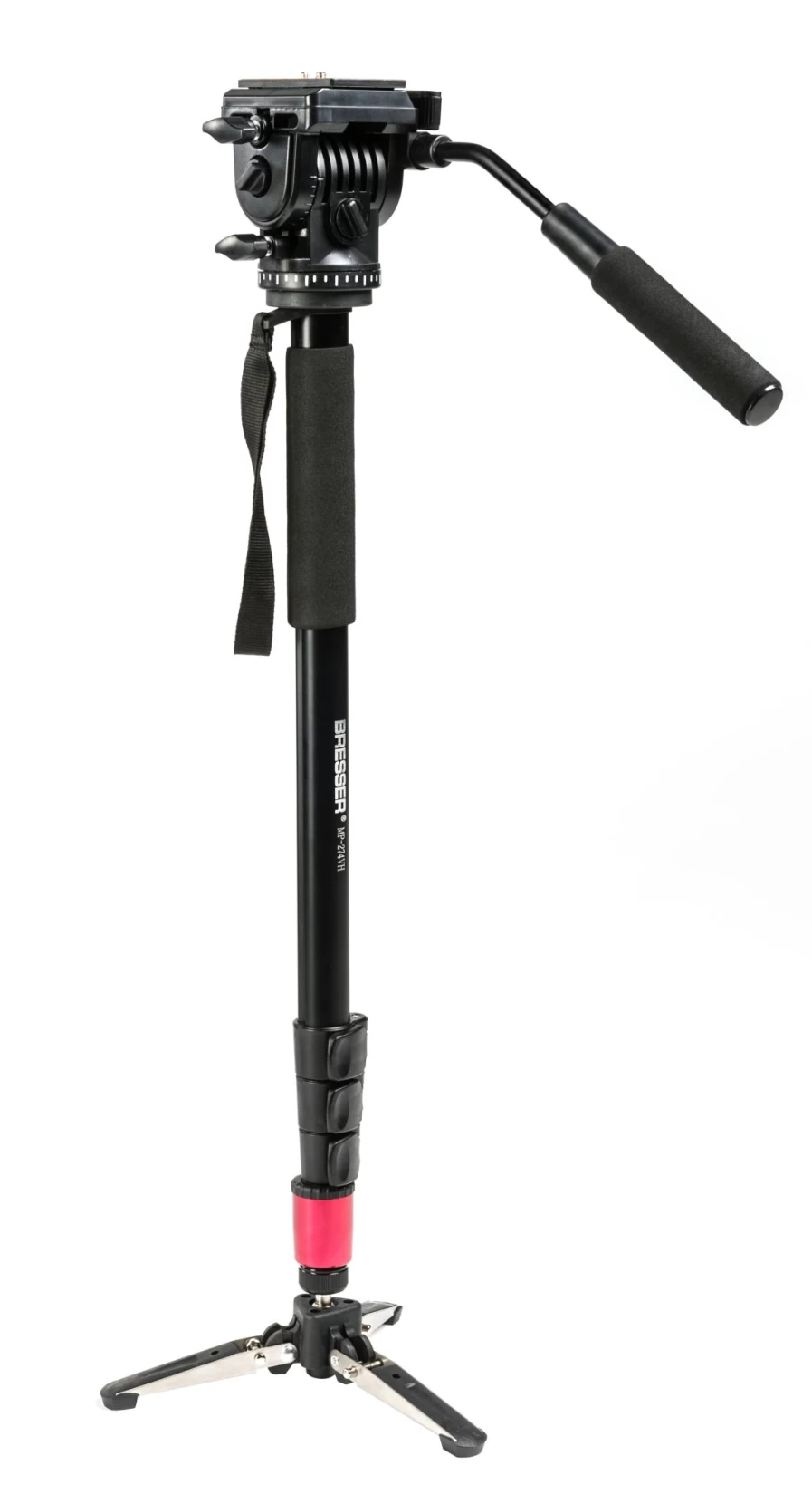 Bresser MP-274VH Traveler Monopod with 3-Leg Locking Base - Lightweight Aluminum Tripod for Cameras and Binoculars