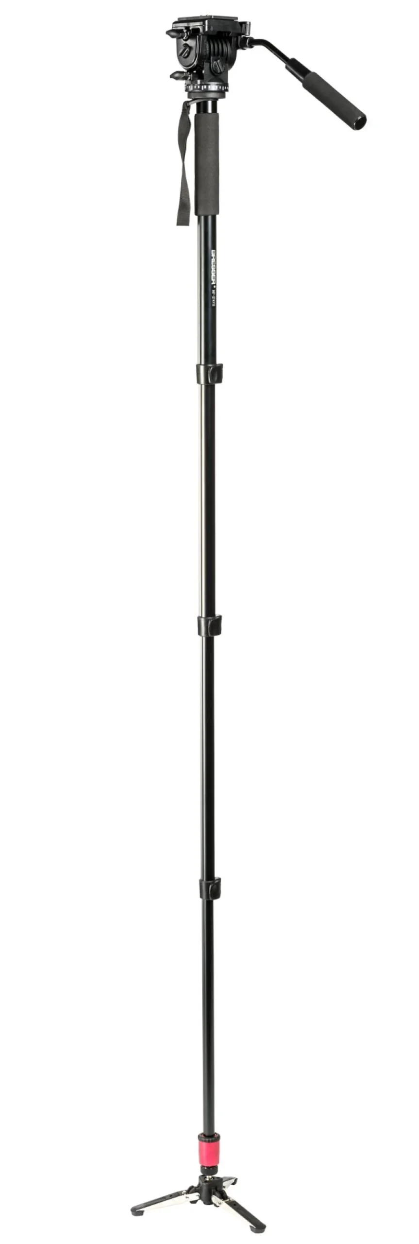 Bresser MP-274VH Traveler Monopod with 3-Leg Locking Base - Lightweight Aluminum Tripod for Cameras and Binoculars
