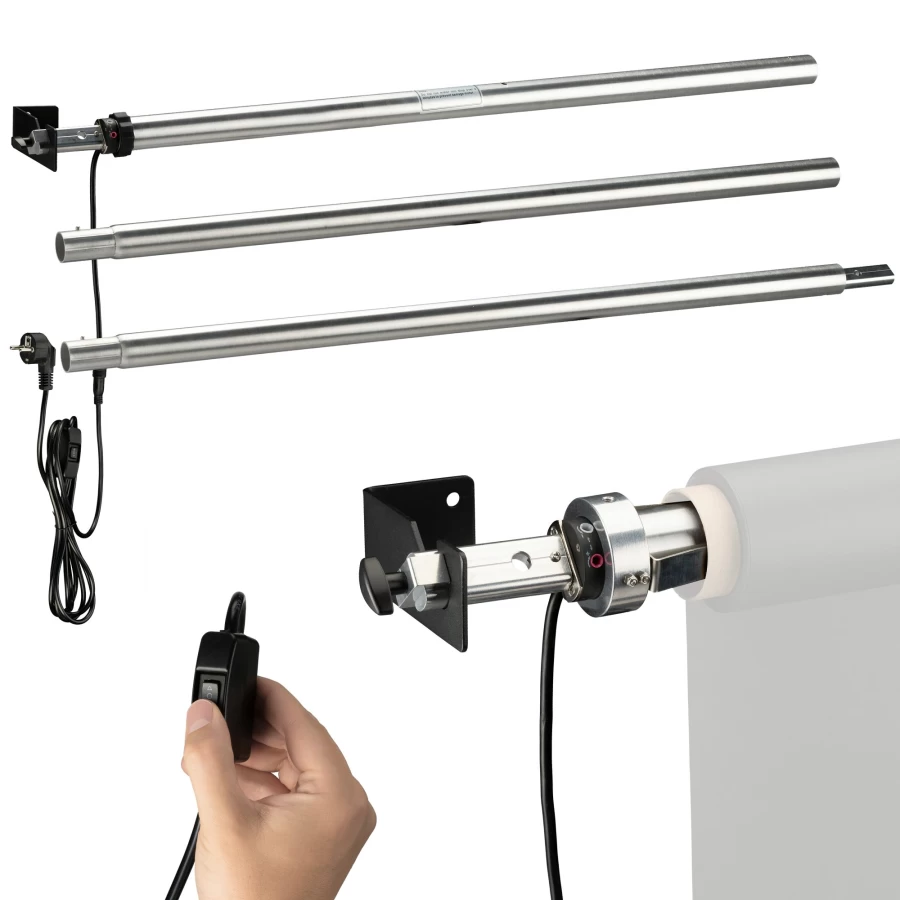 Bresser MR-300 Electric Background System for Studio Photography – Motorized Roller for Seamless Backdrops (1 Roll Included)