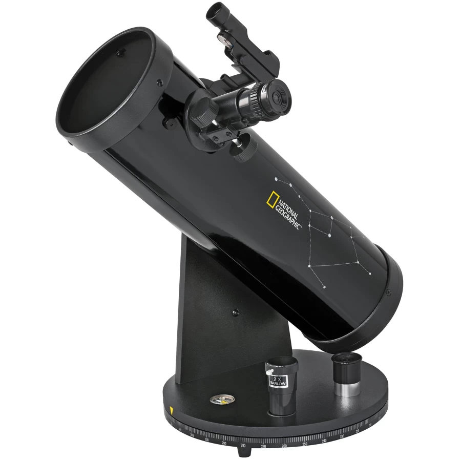 Bresser National Geographic 114/500 Compact Telescope for Astronomy Beginners – Portable Refractor Telescope with Tripod and Accessories