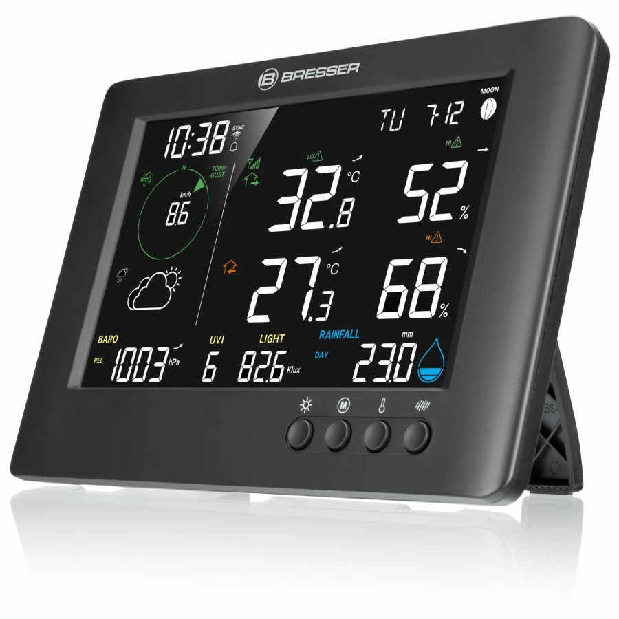 Bresser 7-in-1 WiFi Remote Control Weather Station with Real-Time Data Monitoring