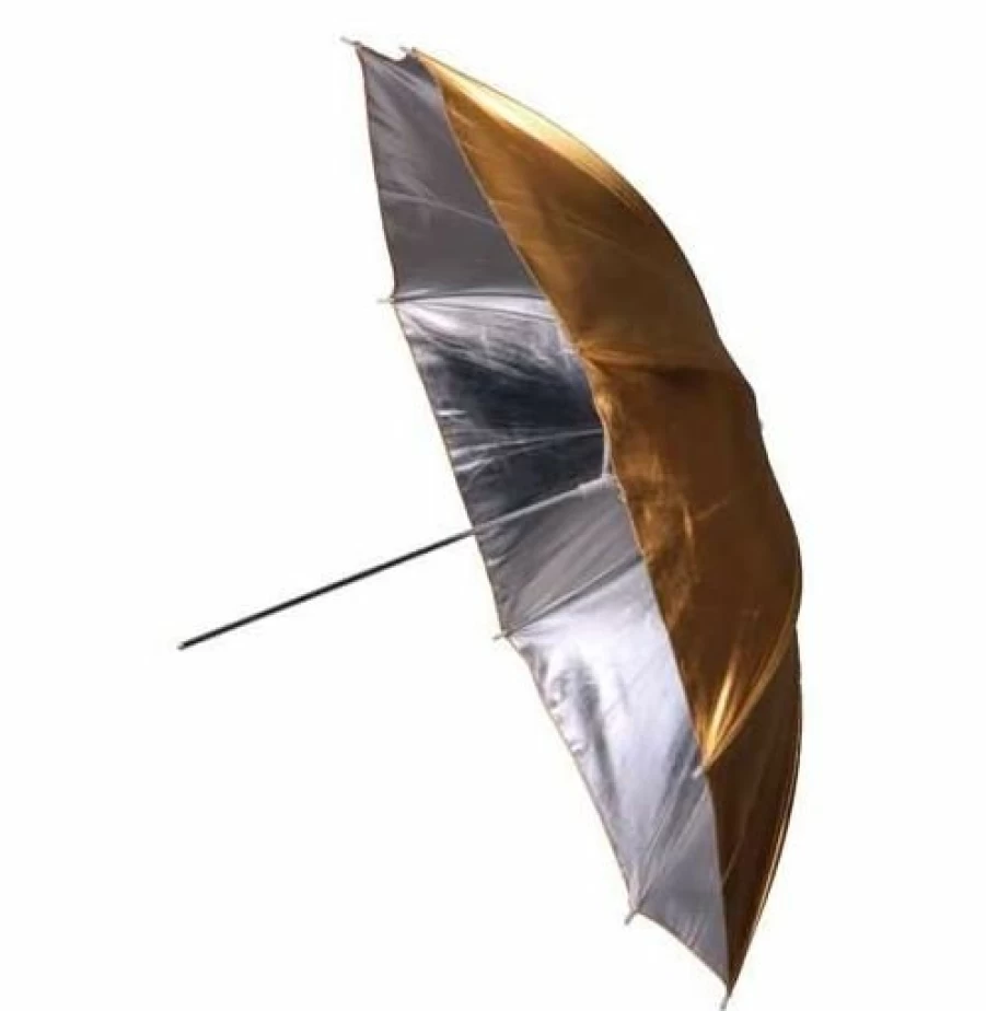 Bresser 83Cm Gold/Silver Interchangeable Umbrella - Adjustable Reflective Sun Rain Protection