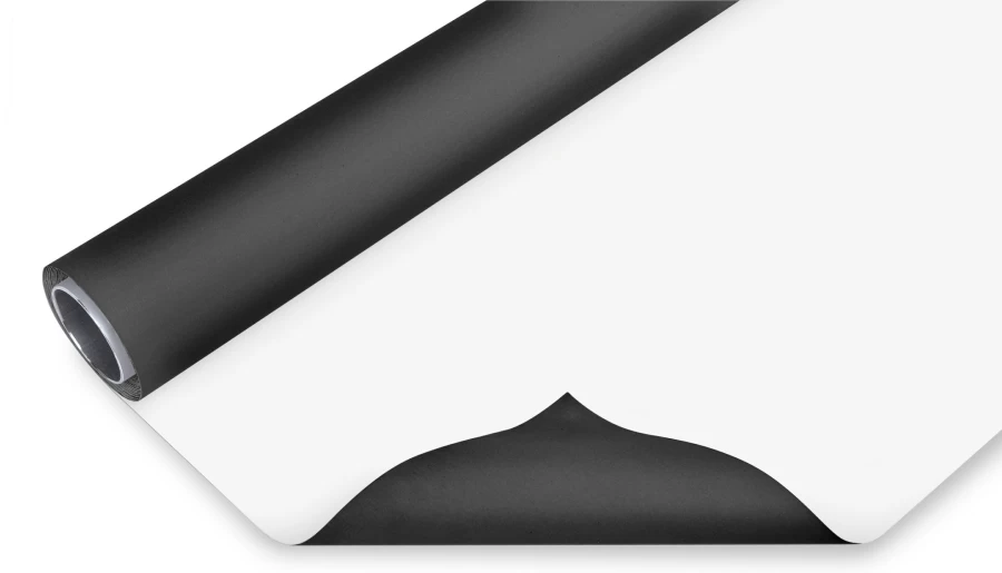Bresser Vinyl Photo Background Roll 2.72m x 4m - Reversible Black/White for Studio Photography