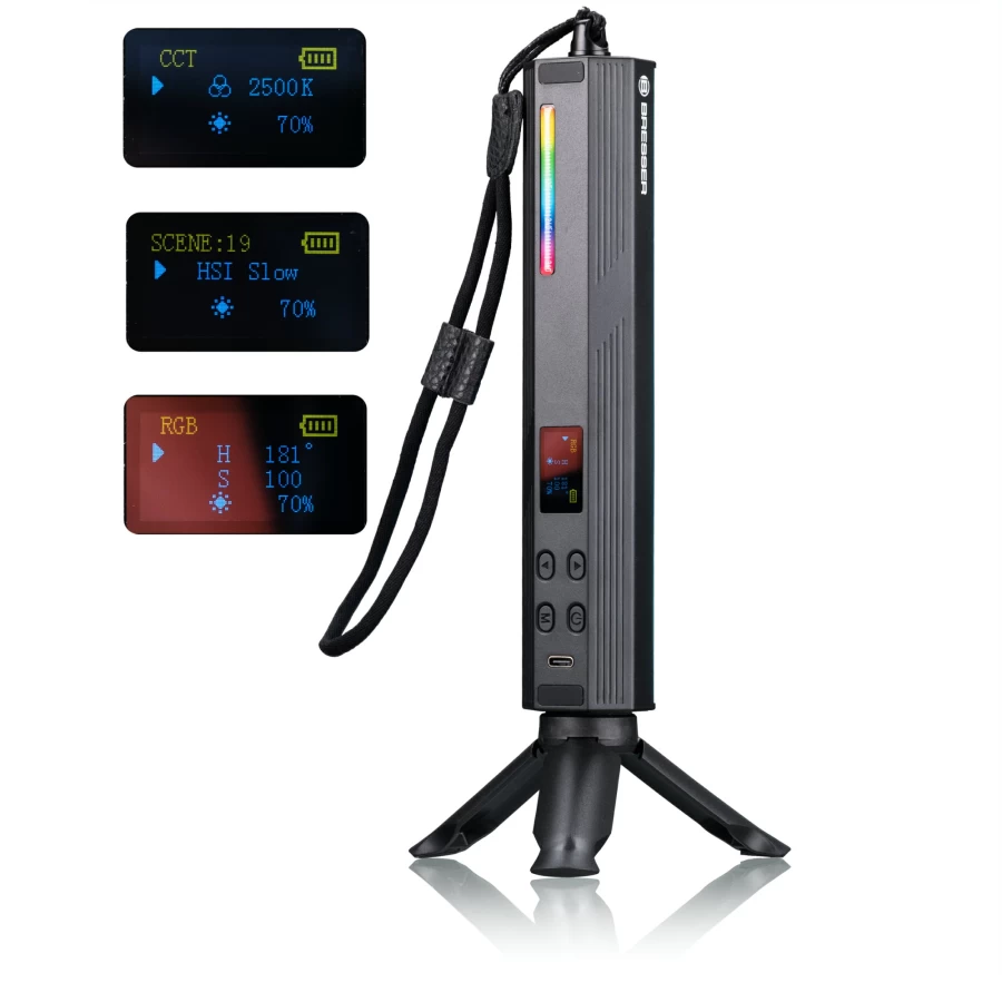 Bresser BR-7 RGB Mini LED Tube Light - Color-Changing Decorative Lighting