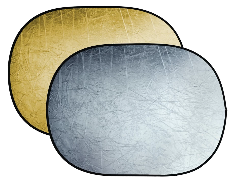 Bresser BR-TR5 90x120cm Gold/Silver Collapsible 2-in-1 Photography Reflector for Professional Studio Lighting