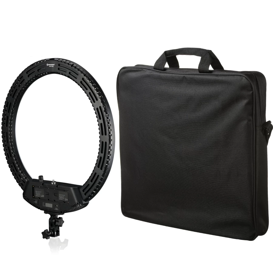 Bresser MM-26AB 48W Bi-Color LED Ring Light with Adjustable Dimmer, Smartphone Mount & Remote Control for Studio Photography
