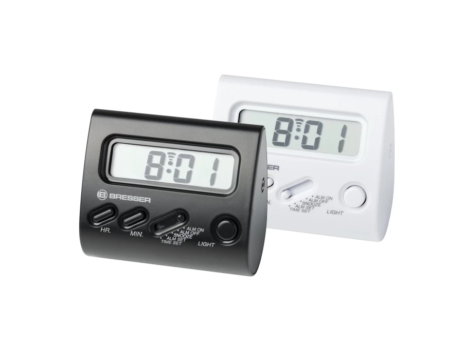 Bresser Yo-Yo Alarm Clock with LCD Display - Digital Bedroom Clock with Snooze Function