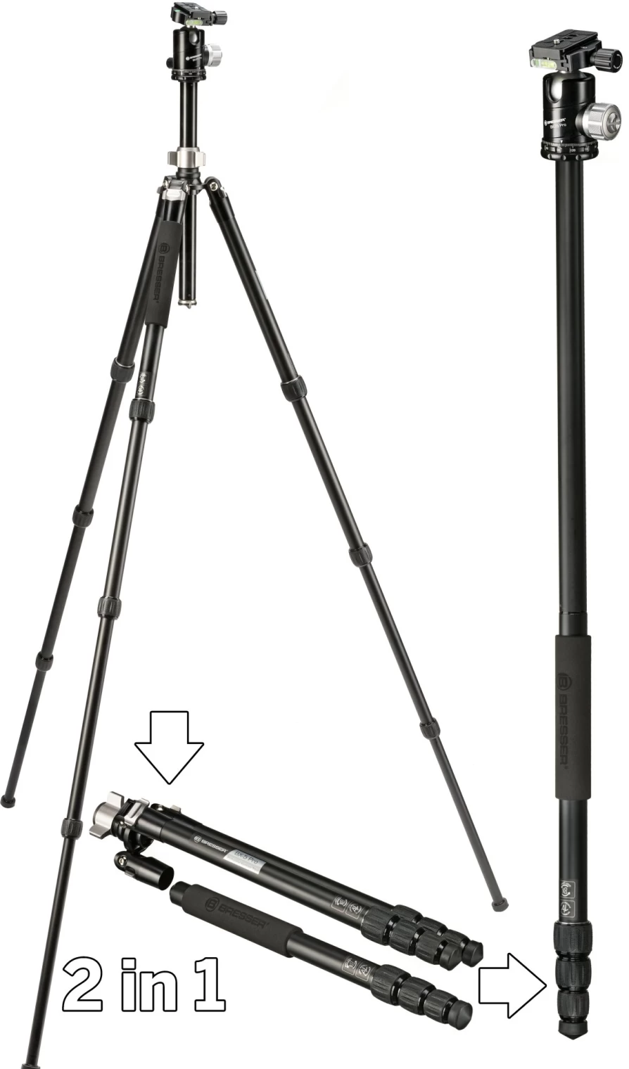Bresser Bx-25 Pro Professional Camera Tripod with Photo Stability & Adjustable Height